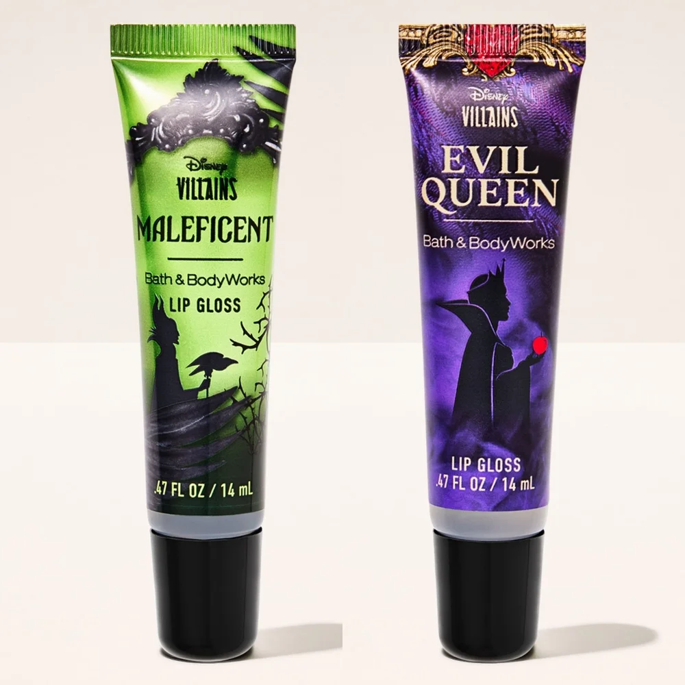 Bath Body Works Disney Villains Maleficent & Evil Queen Lip Gloss Set NEW RARE